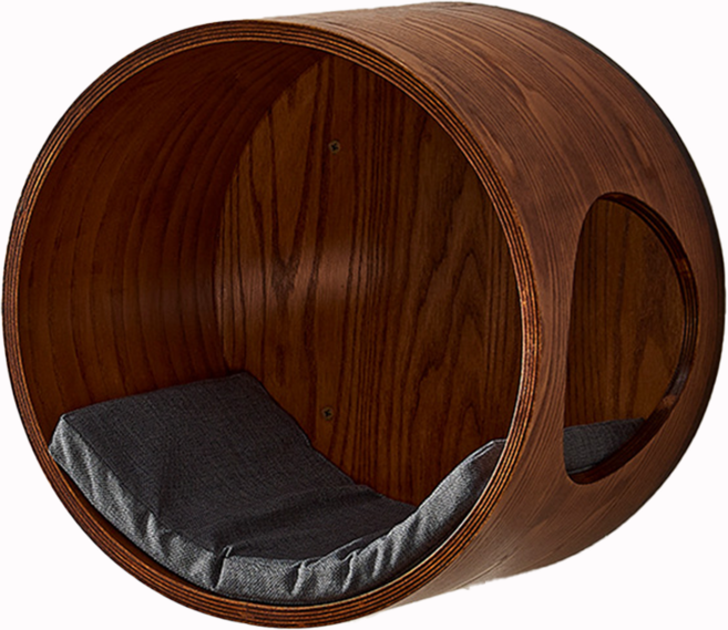 시그니프 프리미엄 원목 고양이 벽걸이 캣스텝 스크래쳐 숨숨집 우주선 호두나무, 1개, 원통형 고양이 하우스