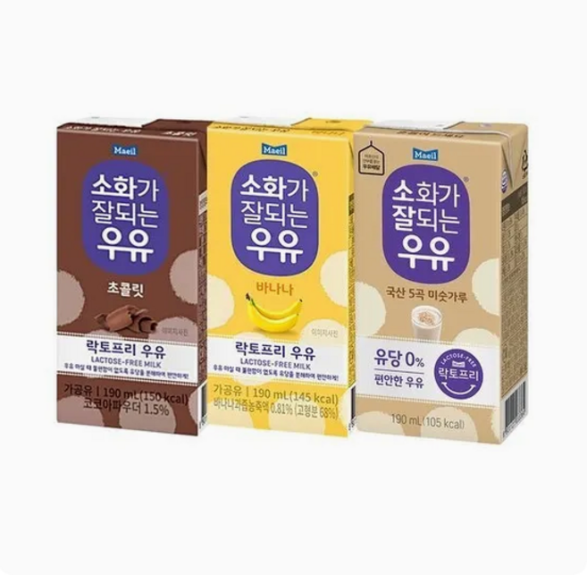 매일 소화가잘되는우유 멸균우유 미숫가루+바나나+초코, 1박스, 190ml
