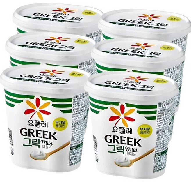 빙그레 요플레 그릭 요거트 무가당 플레인 900g6개, 6개, 900g