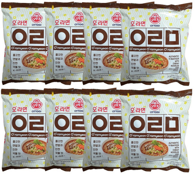 오뚜기 쫄깃하고 진한 오라면 120g, 8개