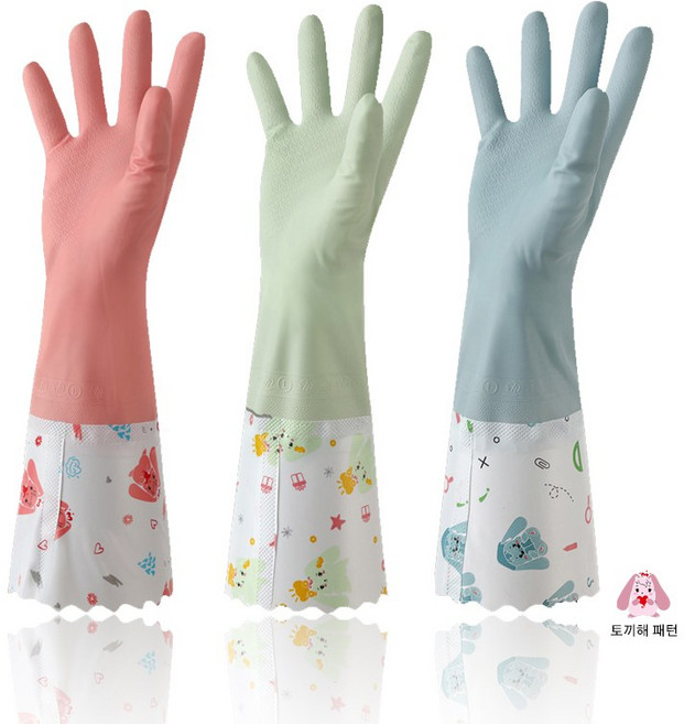 다용도 기모 고무장갑 3종세트, 고무줄 없는 소매x3종세트, 1개