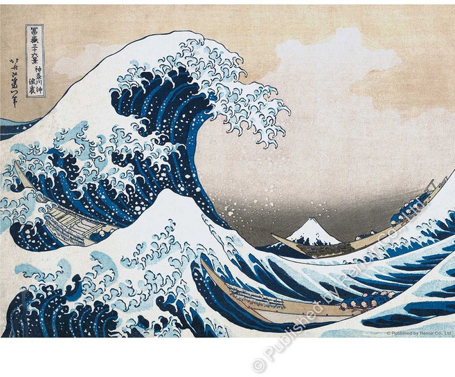 雷諾瓦 葛飾北齋 神奈川沖浪裏 木質拼圖 220片, 1個