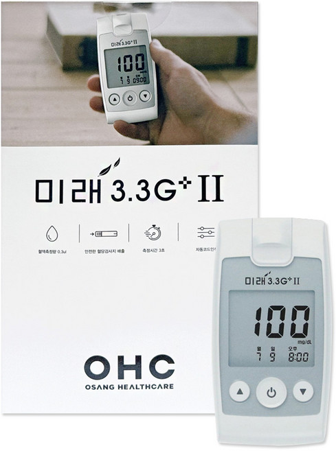 오상헬스케어 혈당측정기, 미래 3.3G 플러스 2, 1세트