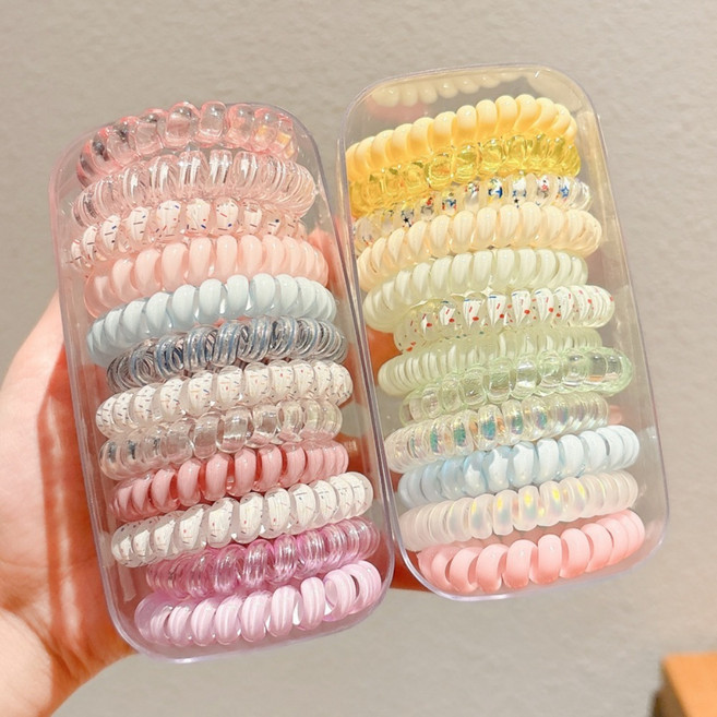 여성용 데일리 자국없는 스프링 머리끈 헤어끈 24종 세트