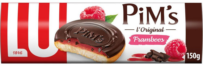 루 핌스 스폰지 케이크 토핑 위드 라즈베리 앤 초콜릿 LU Pim's sponge cakes topped with raspberry and chocolate 150g, 1개