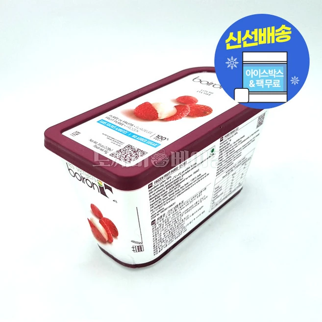 브아롱 리치 냉동 퓨레 아이스박스 무료, 1개, 1kg - 쿠팡