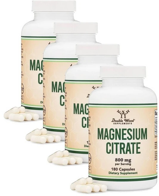 더블우드 마그네슘 시트레이트 800mg 캡슐 Double Wood Magnesium Citrate, 4개, 180정 - 쿠팡