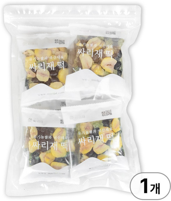 싸리재 쑥떡 [ 알밤 쑥설기 1kg ] 무설탕 현미떡, 1개