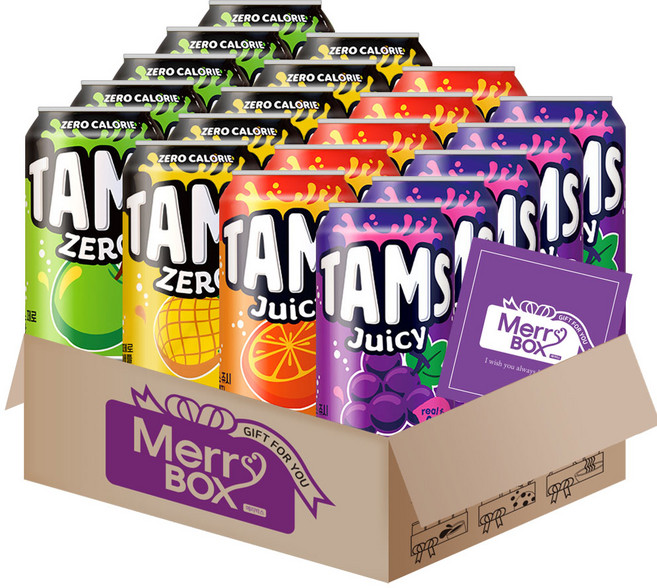 탐스1호 20개 탐스제로(사과5+파인애플5)+탐스쥬시(오렌지5+포도5)+메세지카드, 1세트, 355ml