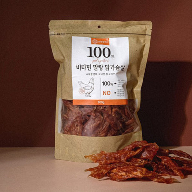 (2개) 최근입고품 간식 조선강아지 비타민 말랑 국내산 닭가슴살 100% 200g 무항상제 국내산닭고기 강아지 수제간식 로얄캐닌 한끼뚝딱 ANF 증정)랜덤간식