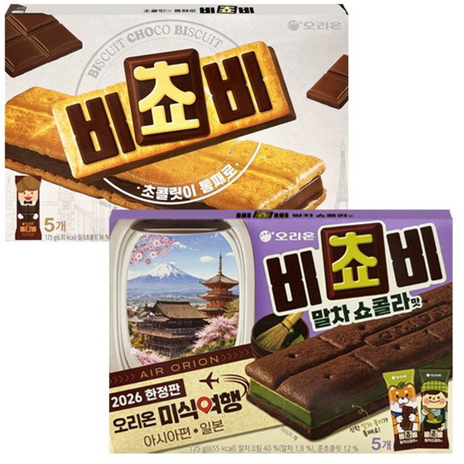 오리온 비쵸비 초코+말차쇼콜라, 1세트