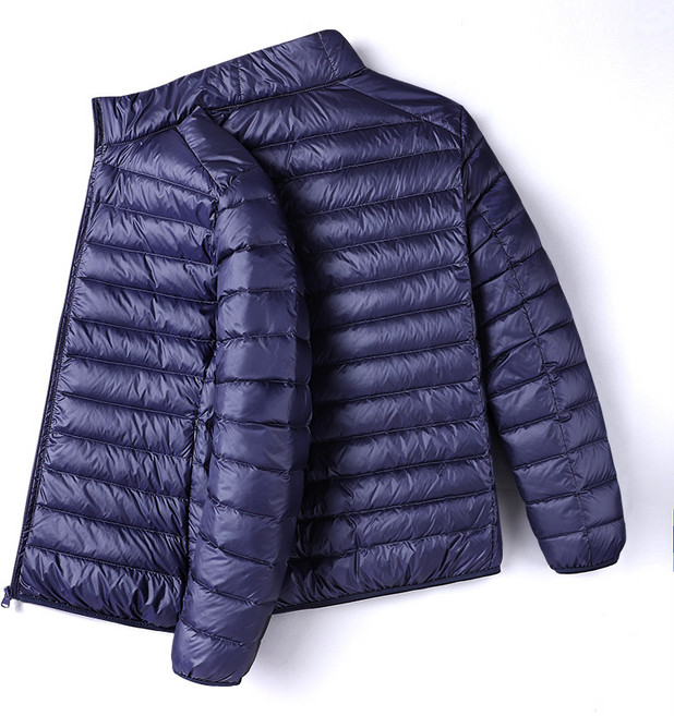 남성 초경량 패딩 봄겨울용 방풍방습 카라넥 고급한 다운 슬림핏 캐주얼 베이직 코디 아웃도어 오피스룩 크롭 점퍼