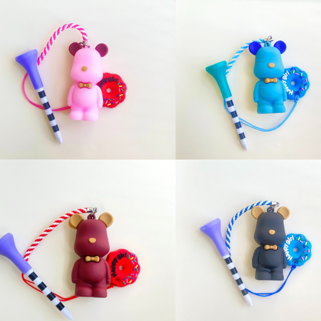 무광 베어 골프티걸이 숏티링티홀더+롱티세트, 1세트, 버건디+블루+핑크+블랙