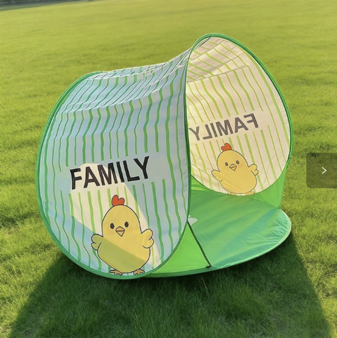 AWA 피크닉 원터치텐트 팝업 그늘막 자외선차단 방수, 3인용, 그린 캐릭터