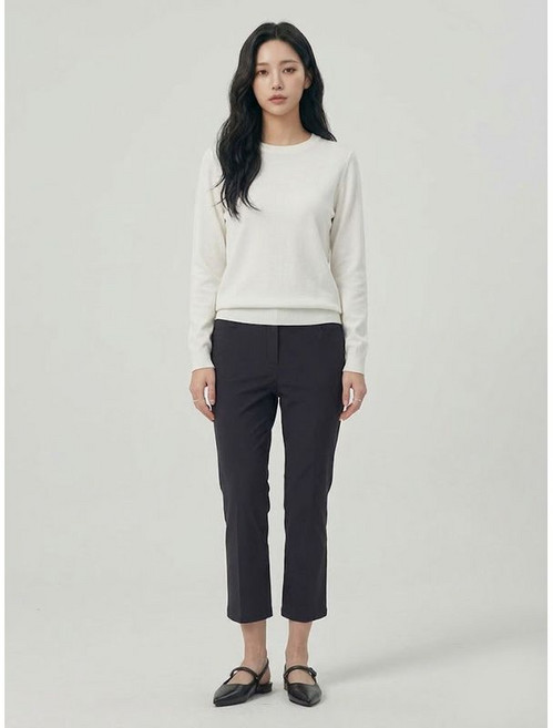 올리비아하슬러 네이비 스트레이트 핏 밴딩 팬츠 OHCMPT903