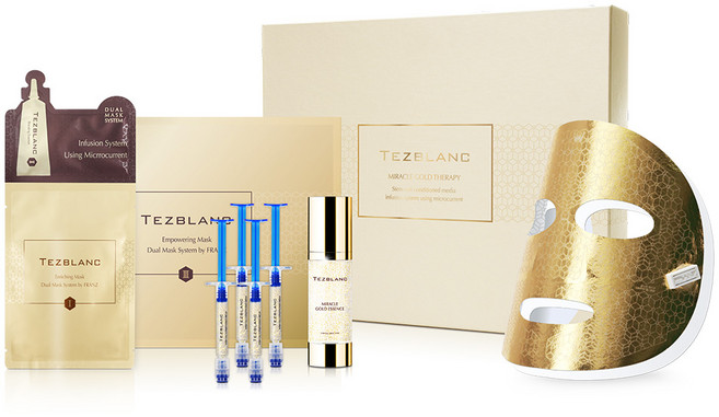 [하이리빙몰] 떼즈블랑 미라클골드테라피 줄기세포배양액 미세전류 마스크팩 5종세트, 5개