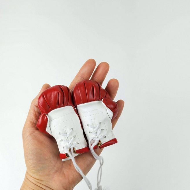 복싱 복서 권투 글러브 모양 팬턴트 키링 파이터 백참 체육관 스포츠 동호회 단체 선물, B 블랙한쌍