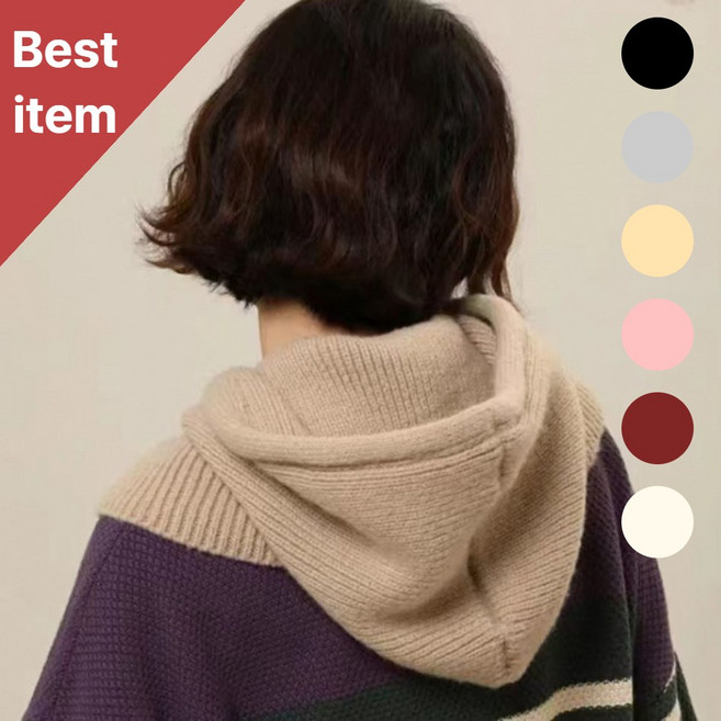 다라온 고급형 여성 겨울 캐시미어 니트 바라클라바 후드 넥워머