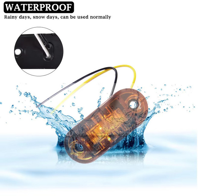 호환 LED 사이드 마커 조명 전면 후면 클리어런스 표시기 램프 스카니아 트레일러 버스 밴 캐러밴용 트럭 20 10 개 12V 24V, 01 Green, 01 10 Pieces