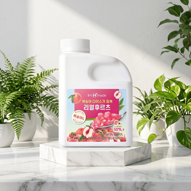 흥국 리얼후르츠 복숭아 1kg 냉동복숭아베이스 카페용 스무디베이스, 1개