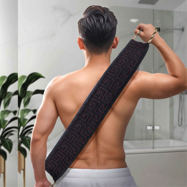 다루리 속시원 시그니처 롱스트랩 등밀이 때타올, 1개입, 1개, 블랙