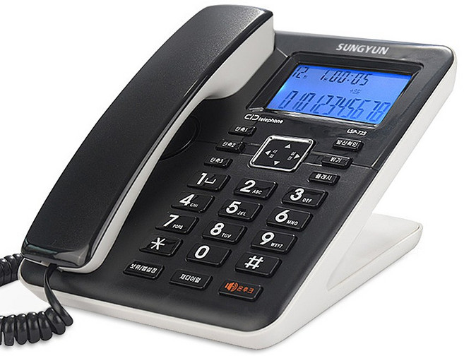 성윤 스탠드형 LED라이팅 발신자표시 업소용 유선 전화기, SY-527