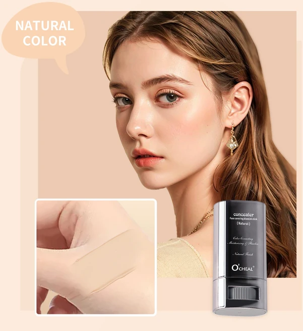 Ocheal 페이스 파운데이션 컨투어 스틱 롱웨어 경량 브라이트 스틱 페이스 컨실러 블레미쉬 컨투어링 뷰티, 02 Natural, 1개