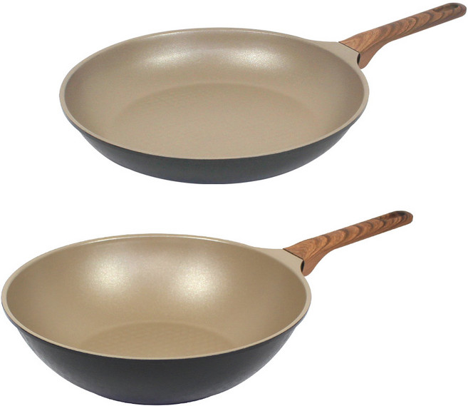 셰프리아 이지데이 모카블랙 프라이팬 2종 세트, 1세트, 프라이팬30cm+궁중팬30cm