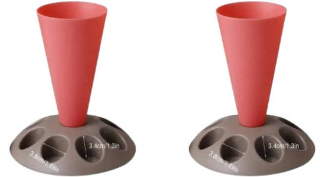 짤주머니 거치대 깍지 받침대 깍지틀 보관함 베이킹 도구 재료 모양 제빵 스탠드, 2개, 핑크