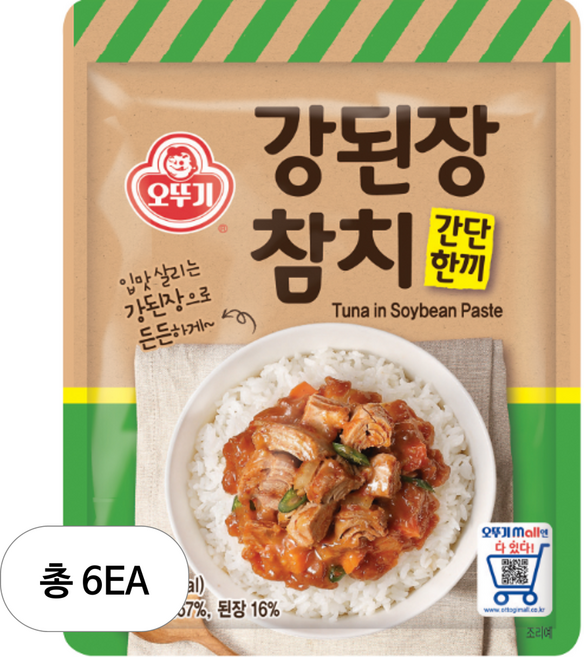 오뚜기 간단 한끼 강된장 참치, 90g, 6개