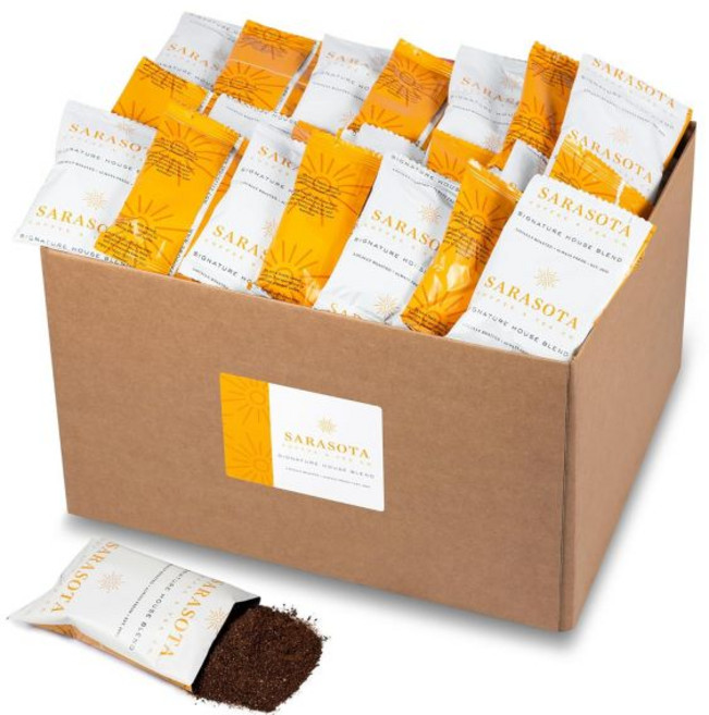 그라운드 커피 선물 세트 샘플러 팩 다양한 중간 다크 향미 로스트 저산 곰팡이 없는 파우치 고급 대량 포장 12컵 드립 커피용 평점 개별 계량 파우더 백, 1.75 Ounce Pack of 100, 브렉퍼스트 블렌드