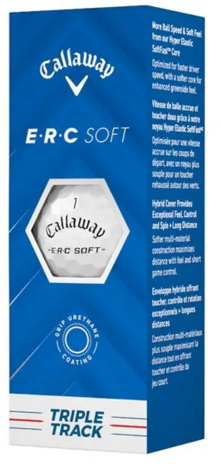 캘러웨이 ERC 소프트 트리플트랙 25 골프공 3피스, 화이트, 3개입, 1세트