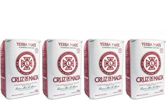 Cruz De Malta 1/2 Kilo Yerba Mate, 2.2 Pound (Pack of 4), 1kg