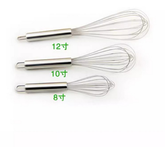 手動打蛋器不鏽鋼攪拌器 烘焙攪拌器 廚房烘焙工具, 1個, 3in1 套S+M+L