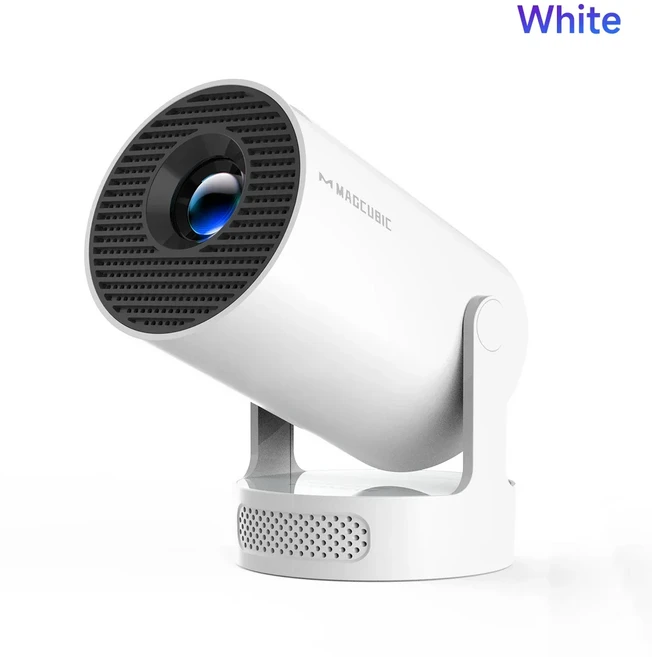 Magcubic HY300 Pro+ 4K HD 안드로이드 11 휴대용 프로젝터 290ANSI WiFi6 BT5.4 야외 극장 5W HiFi 통합, 02 미국 플러그, 01 빠른, 03 HY300 Pro Plus White