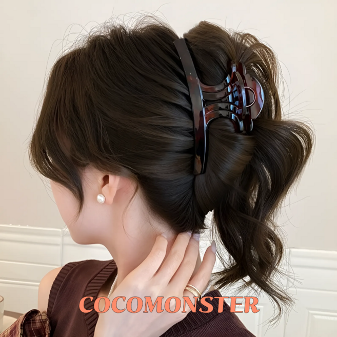COCOMONSTER 프리미엄 대형 고급 올림머리 헤어 집게핀 핸드메이드 헤어핀 13cm