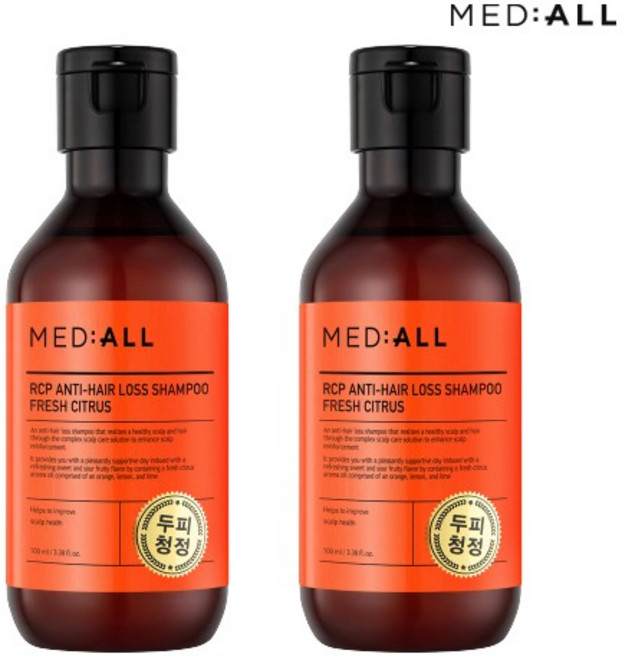메디올 두피 청정 샴푸 시트러스향, 100ml, 2개