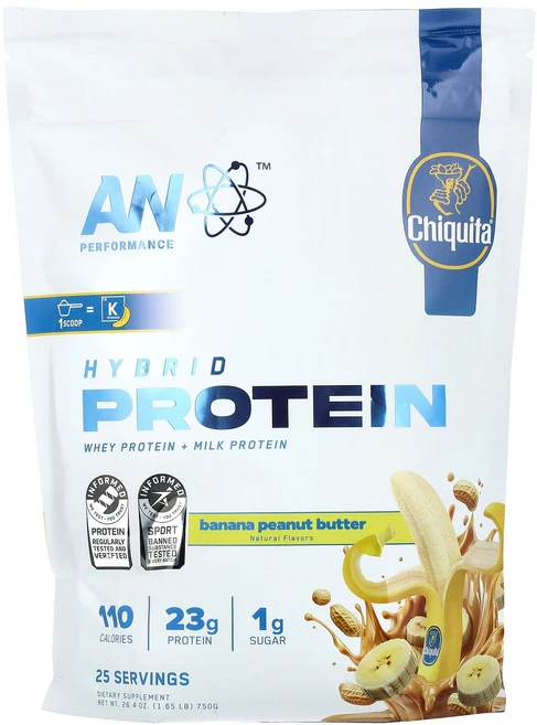 AN Supps Performance Hybrid Protein Chiquita® Banana Peanut Butter 1.65 lb 750 g, 750g, 1개 - 쿠팡