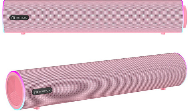 mimax 無線藍牙家庭劇院 Soundbar 簡約設計 居家音響, 粉色, PLAY 3D