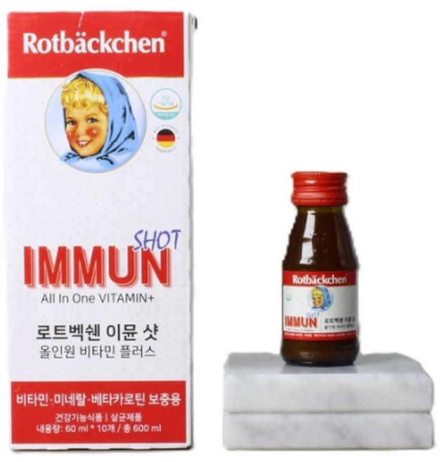 로트벡쉔 이뮨 샷 올인원 플러스 독일 프리미엄 마시는 건강기능식품 멀티 비타민 앰플 가족 종합 액상 아뮨 로트 백쉔 벡센 맛있는, 60ml, 30개