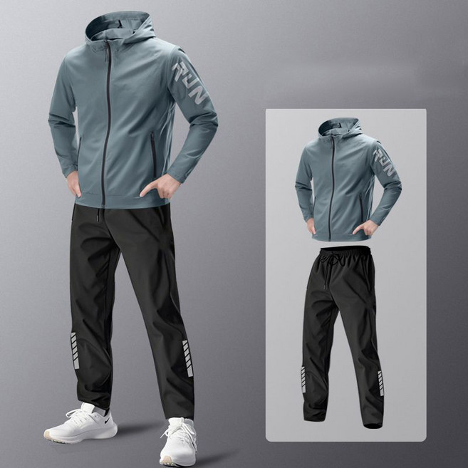 남성 스포츠 트레이닝 상하 세트 바람막이 집업 상하의 러닝 헬스 운동복 남자 세트