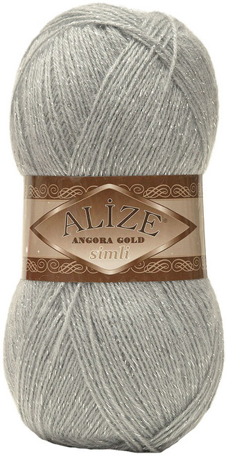 앨리제 앙고라 골드 심리 반짝이 털실, 21.실버샤인, 5개