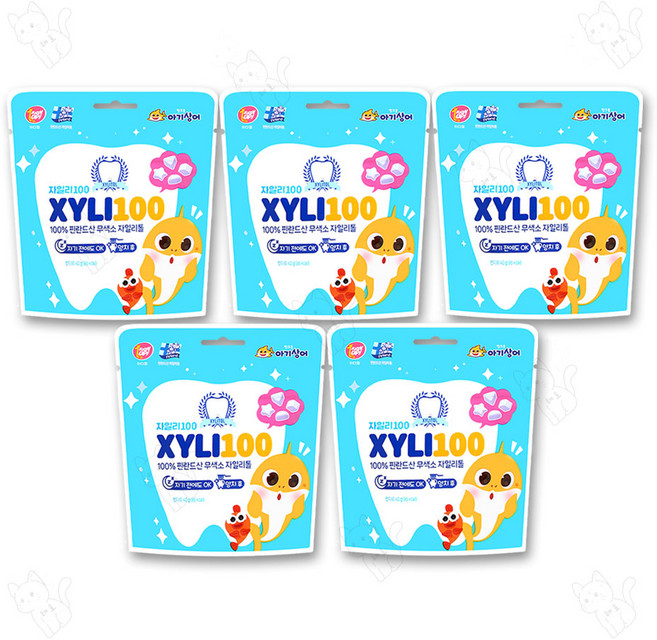 핑크퐁 아기상어 자일리100 캔디, 40g, 5개