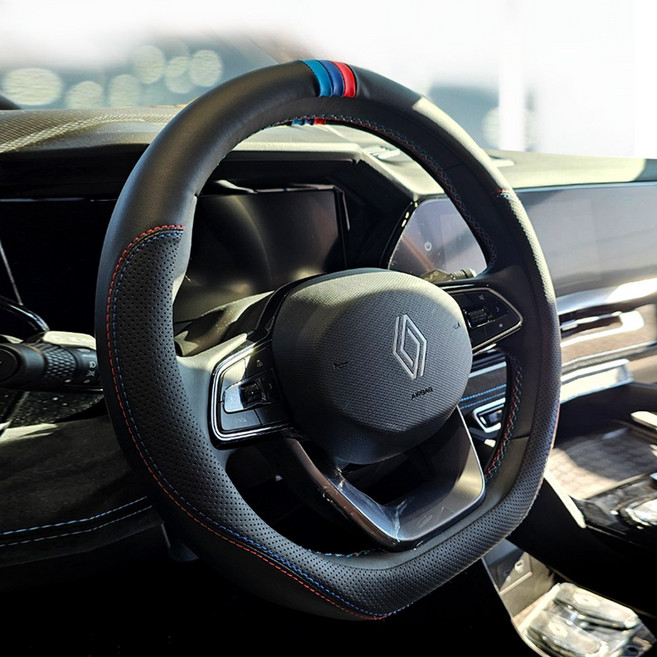 벤비아 그랑콜레오스 QM6 호환 D컷 나파 핸들커버 나파가죽 알칸타라 3색 스티치 핸들튜닝 그립향상 00604, D컷 나파 3색