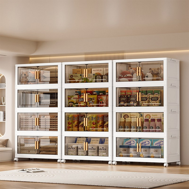 리빙투 다용도 대형 대용량 리빙박스 수납 폴딩 정리함, 1세트, 화이트