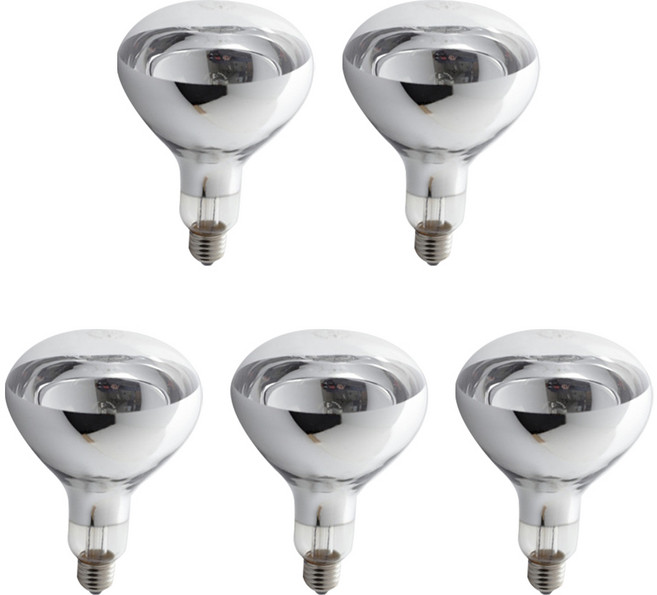 일광 적외선 램프 열전구 250W E26, 5개, 전구색