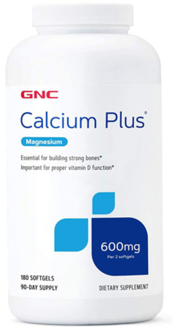 GNC 칼슘 플러스 마그네슘 600mg 180캡슐 Calcium Plus, 1개, 180정