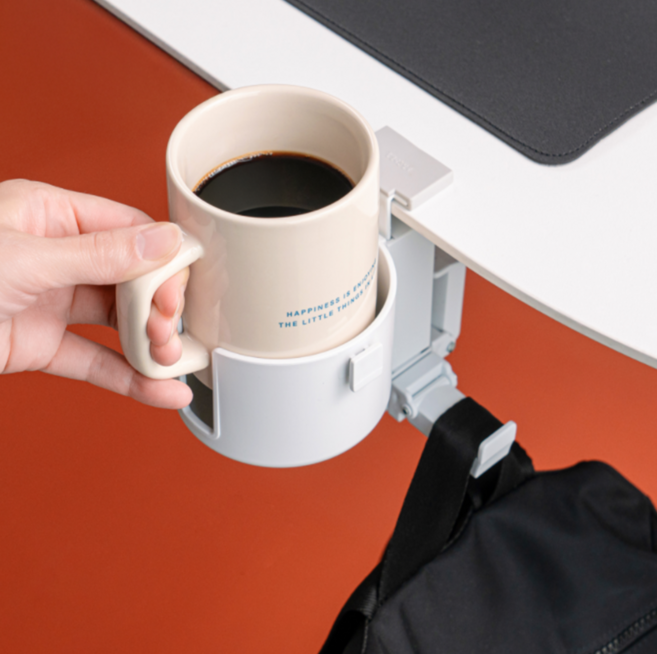 굿즈팡팡 무타공 튼튼한 책상 사무실 다용도 가방걸이, 1개, 화이트