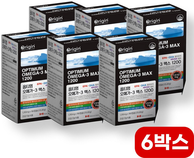 요뫼가 대용량 미국산 오메가3 오메가 3 리 오네가 고용량 오메가 3 스리 쓰리 고함량 오메가3 비타민e, 6세트, 180정