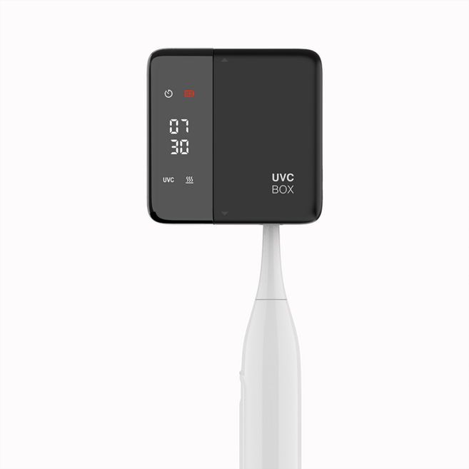 SERENDI 휴대용 UVC 칫솔살균기 히팅+팬건조 1인용 무타공 벽걸이 USB-C충전, 블랙